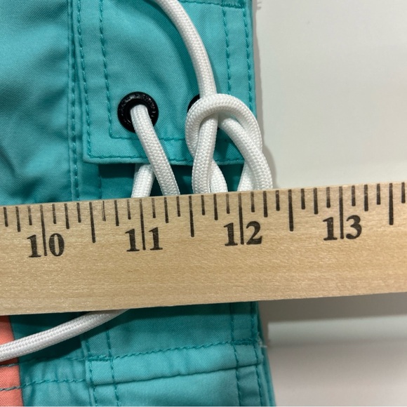 Nautica Bathing Suit Shorts Swim Trunks Men’s 36 Teal Blue Drawstring Pockets - Picture 13 of 14